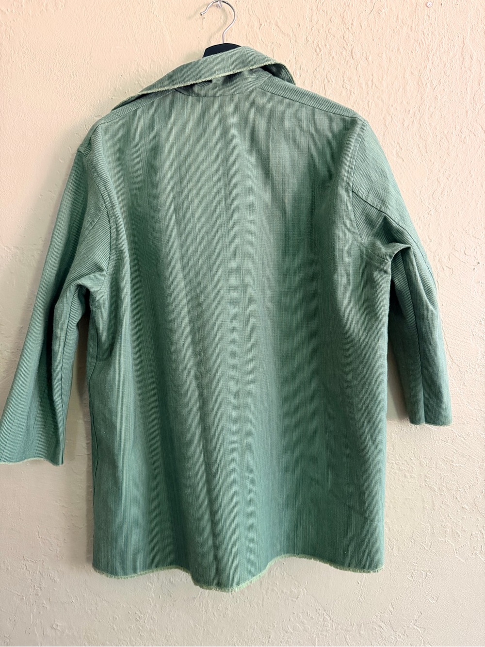 Handmade Light Green Button-Front Jacket - Picture 4 of 4